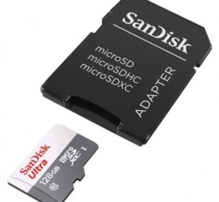 Tarjeta de Memoria SanDisk Ultra 128GB microSD XC con Adaptador/ Clase 10/ 80MB/s
