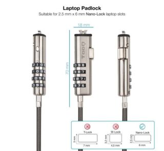 Cable de Seguridad Tipo NANO para Portátiles TooQ TQCLKC0035-G/ 1.5m