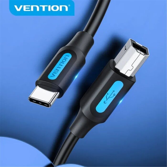 Cable USB 2.0 Tipo-C Vention CQUBH/ USB Tipo-B Macho - USB Tipo-C Macho/ 480Mbps/ 2m/ Negro