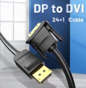 Cable Conversor Vention HAFBH/ Displayport Macho - DVI Macho/ 2m/ Negro