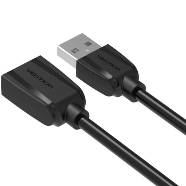 Cable Alargador USB 2.0 Vention VAS-A44-B050/ USB Macho - USB Hembra/ 50cm/ Negro