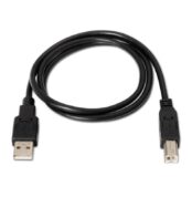 Cable USB 2.0 Impresora Aisens A101-0008/ USB Tipo-B Macho - USB Macho/ Hasta 2.5W/ 60Mbps/ 4.5m/ Negro