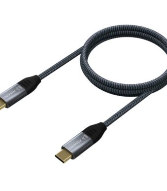 Cable USB 3.2 Tipo-C Aisens A107-0672 20GBPS 100W/ USB Tipo-C Macho - USB Tipo-C Macho/ Hasta 100W/ 2500Mbps/ 1.5m/ Gris