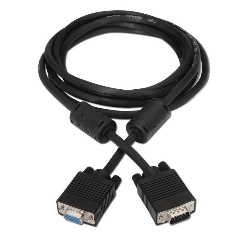 Cable SVGA Aisens A113-0079/ VGA Macho - VGA Hembra/ Hasta 3W/ 10Mbps/ 3m/ Negro