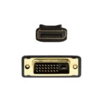 Cable Conversor Aisens A125-0366/ DisplayPort Macho - DVI Macho/ Hasta 5W/ 2300Mbps/ 2m/ Negro