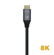 Cable HDMI 2.1 8K Aisens A150-0429/ HDMI Macho - HDMI Macho/ 3m/ Gris Negro