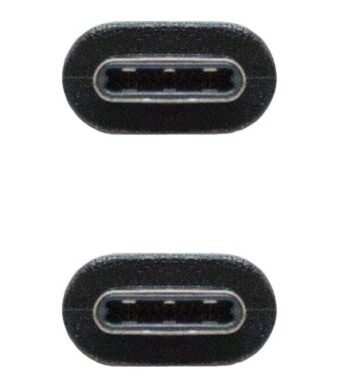 Cable USB 2.0 Tipo-C Nanocable 10.01.2302/ USB Tipo-C Macho - USB Tipo-C Macho/ 2m/ Negro