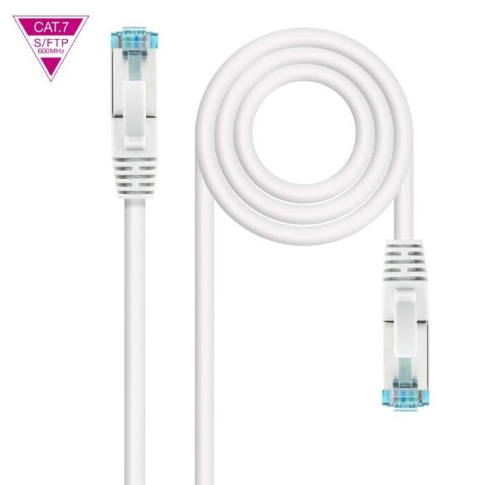 Cable de Red RJ45 SFTP Nanocable 10.20.1700-L25-W Cat.7/ LSZH/ 25cm/ Blanco