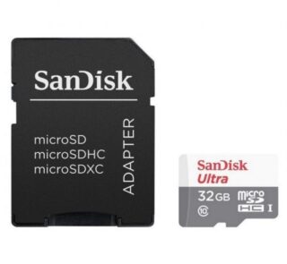 Tarjeta de Memoria SanDisk Ultra 32GB microSD HC con Adaptador/ Clase 10/ 100MB/s