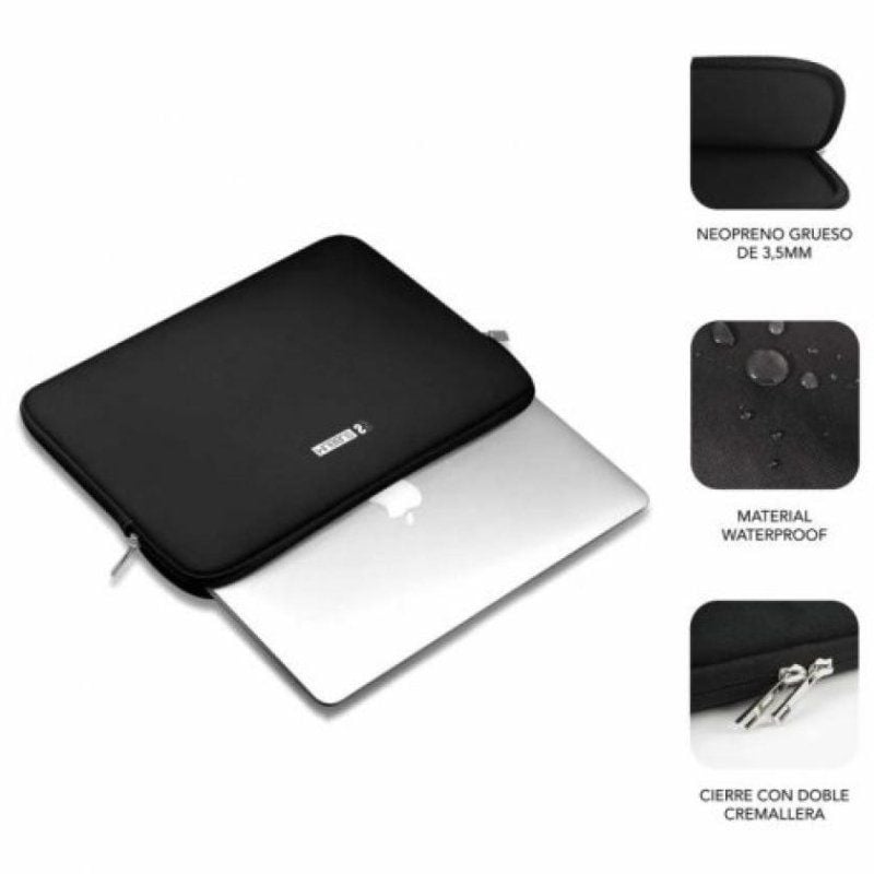 Funda Subblim Business Laptop Sleeve Neoprene V2 para Portátiles hasta 12.5"/ Negra