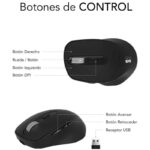 Ratón Ergonómico Inalámbrico por Bluetooth/ 2.4GHz Subblim Comfort Ergo Dual Battery/ Batería recargable/ Hasta 2400 DPI/ Negro