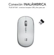 Ratón Mini Inalámbrico Subblim Wireless Mini/ Hasta 1600 DPI/ Plata