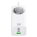 Regleta Woxter PE26-180/ 1 Tomas de Corriente/ 2 USB Tipo-C/ 1 USB-A/ Cable 1.5m/ Blanco