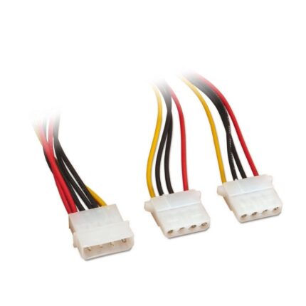 Cable Duplicador de Alimentación Aisens A131-0164/ 2x Molex 4 PIN Macho - 4 PIN Hembra/ Hasta 54W/ 20cm