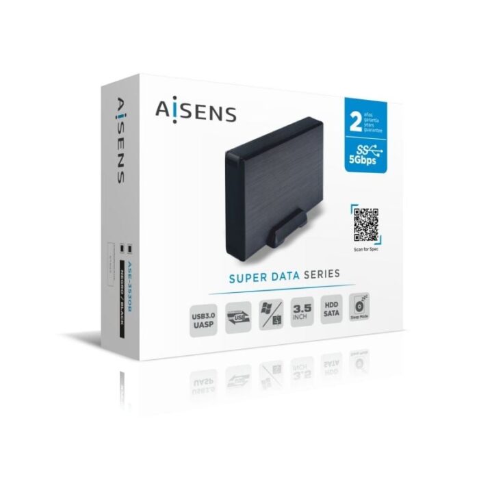 Caja Externa para Disco Duro de 3.5" Aisens ASE-3530B/ USB 3.1