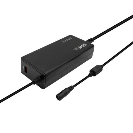 Cargador de Portátil Aisens ASLC-65WAUTO-BK/ 65W/ Automático/ 9 Conectores/ Voltaje 18.5-20V/ 1 USB QC3.0