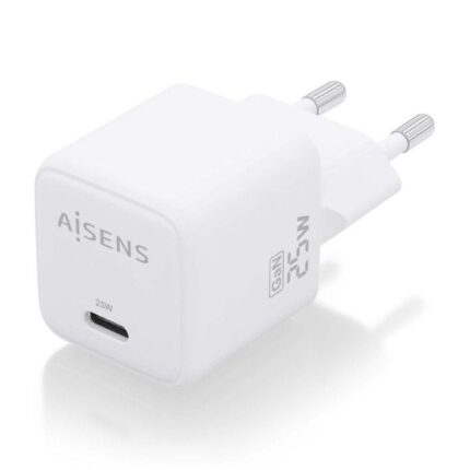 Cargador Gan de Pared Aisens ASCH-25W1P012-W/ 1xUSB Tipo-C/ 25W