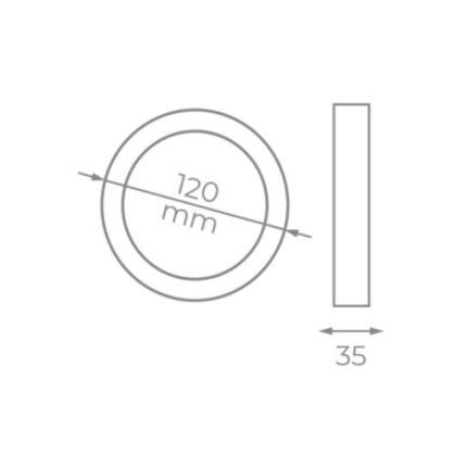 Downlight Iglux SUP-102307-NB V2/ Circular/ Ø120 x 35mm/ Potencia 7W/ 540 Lúmenes/ 4000ºK/ Blanco