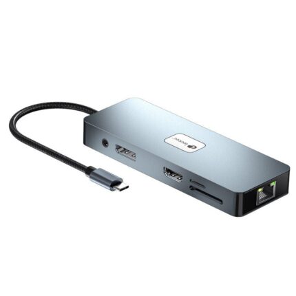 Docking USB Tipo-C Leotec LEDS03/ 3xUSB/ 1xUSB Tipo-C PD/ 1xHDMI 4K/ 1 xDisplayPort/ 1xVGA/ 1xAudio/ 1xRJ45/ 1xLector Tarjetas SD y MicroSD/ Gris