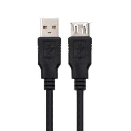 Cable Alargador USB 2.0 Nanocable 10.01.0203-BK/ USB Macho - USB Hembra/ 1.8m/ Negro