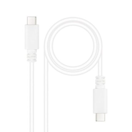 Cable USB 2.0 Tipo-C Nanocable 10.01.2301-L150-W/ USB Tipo-C Macho - USB Tipo-C Macho/ 480Mbps/ 1.5m/ Blanco