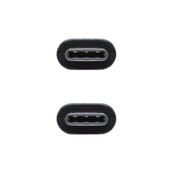 Cable USB 2.0 Tipo-C Nanocable 10.01.2301-L150/ USB Tipo-C Macho - USB Tipo-C Macho/ 480Mbps/ 1.5m/ Negro