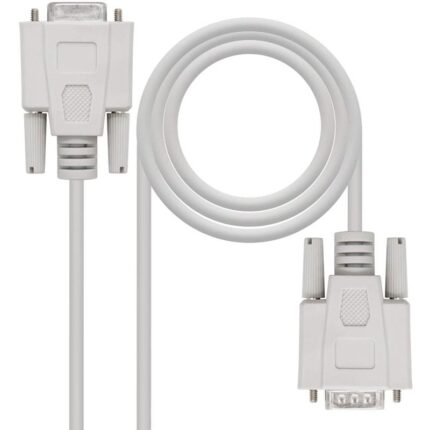 Cable Serie RS232 Nanocable 10.14.0203/ DB9 Macho - DB9 Hembra/ 3m/ Beige