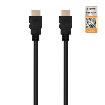 Cable HDMI 2.0 4K Nanocable 10.15.3601/ HDMI Macho - HDMI Macho/ 1m/ Certificado/ Negro