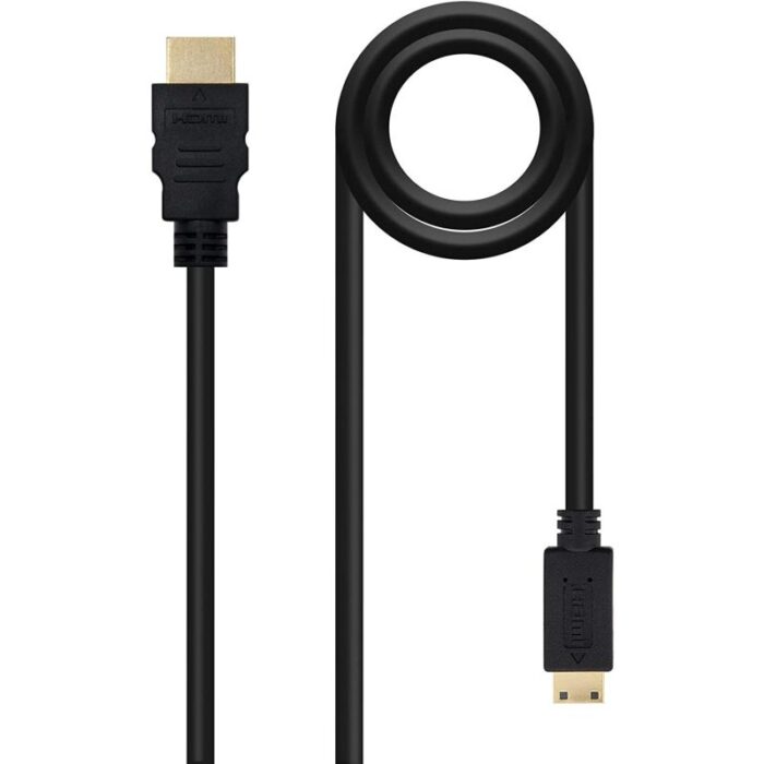 Cable HDMI Nanocable 10.15.0902/ HDMI Macho - Mini HDMI Macho/ 1.8m/ Negro