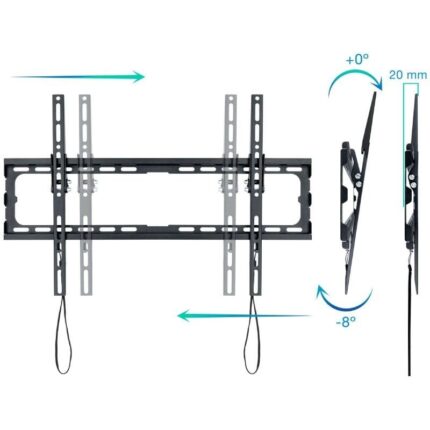 Soporte de Pared Fijo/ Inclinable TooQ LP1081T-B para TV de 37-80"/ hasta 45kg