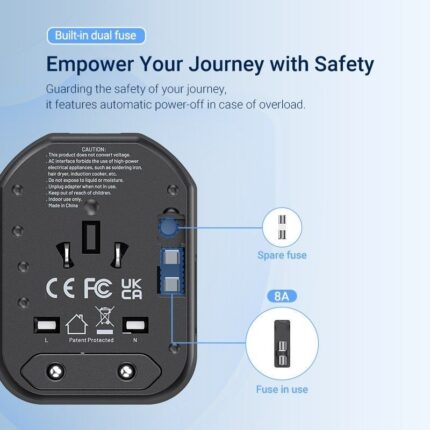 Cargador de Pared Universal Vention FJCB0/ Toma de Corriente Universal/ 1xUSB Tipo-C/ 2xUSB/ 20W