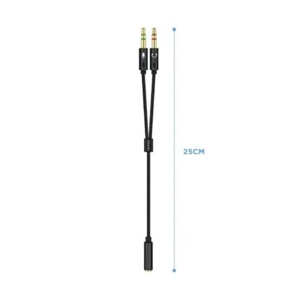 Adaptador Aisens A128-0418/ Jack 3.5 Hembra - 2x Jack 3.5 Macho/ 25cm/ Negro