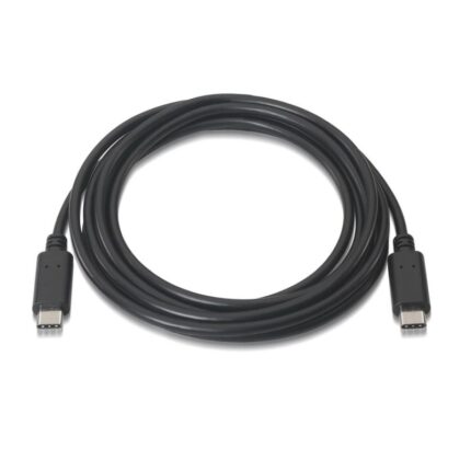 Cable USB 2.0 Tipo-C Aisens A107-0055/ USB Tipo-C Macho - USB Tipo-C Macho/ Hasta 9W/ 625Mbps/ 50cm/ Negro