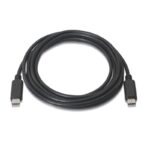 Cable USB 2.0 Tipo-C Aisens A107-0057/ USB Tipo-C Macho - USB Tipo-C Macho/ Hasta 9W/ 625Mbps/ 2m/ Negro