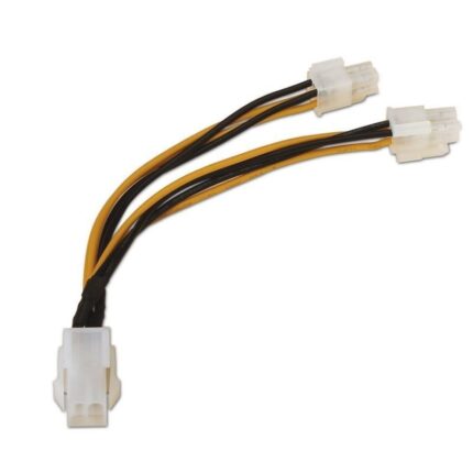 Cable Alimentación para Microprocesador Aisens A131-0166/ Molex 4+4 PIN Macho - Molex 4 PIN Hembra/ Hasta 54W/ 15cm