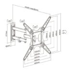 Soporte de Pared Giratorio/ Inclinable/ Aisens WT55TSE-153 para TV de 23-55"/ hasta 30kg