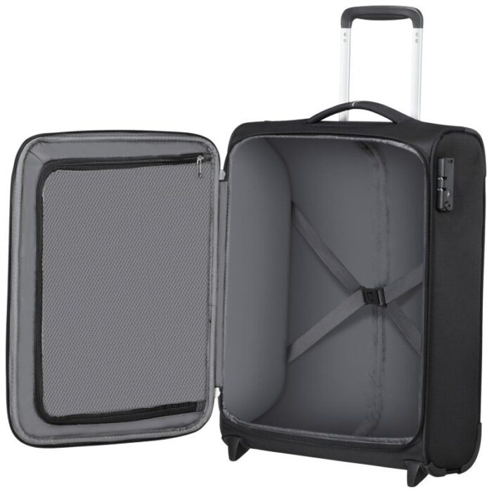 Maleta de Cabina American Tourister Crosstrack Upright 55cm/ 55x40x20cm/ 2 Ruedas/ Negra y Gris