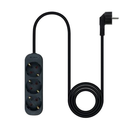 Regleta Nanocable 10.38.0003-NS-BK/ 3 Tomas de Corriente/ Cable 1.4m/ Negra