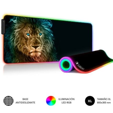 Alfombrilla Subblim SUBMP-02RGB10 LED RGB Lion XL/ 800 x 300 x 4 mm