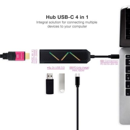 Docking USB Tipo-C Nanocable 10.16.0401/ 2xUSB/ 1xUSB Tipo-C PD/ 1xHDMI