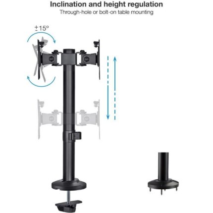 Soporte para 2 Monitores TooQ DB1132TN-B/ hasta 8kg