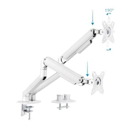 Soporte para 2 Monitores TooQ DB4132TNR-W/ hasta 9kg