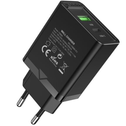 Cargador de Pared Vention FBBB0-EU/ 1xUSB Tipo-C/ 1xUSB/ 20W