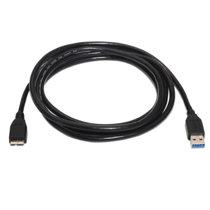 Cable USB 3.0 Aisens A105-0044/ USB Macho - MicroUSB Macho/ Hasta 9W/ 625Mbps/ 2m/ Negro