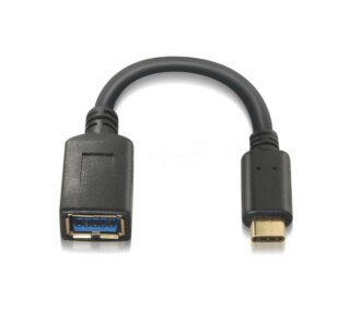 Cable USB 3.1 Tipo-C Aisens A107-0062/ USB Tipo-C Macho - USB Hembra/ Hasta 27W/ 625Mbps/ 15cm/ Negro