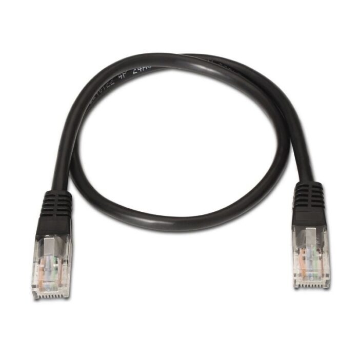 Cable de Red RJ45 UTP Aisens A133-0202 Cat.5e/ 50cm/ Negro