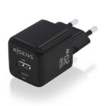 Cargador Gan de Pared Aisens ASCH-20W2P011-BK/ 1xUSB Tipo-C/ 1xUSB/ 20W