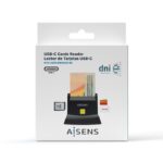 Lector de DNI y Tarjetas Aisens ASCR-SN04CSD-BK/ USB Tipo-C/ Negro