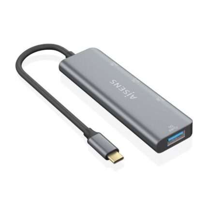 Hub USB Tipo-C Aisens A109-0762/ 3xUSB/ 1xUSB Tipo-C/ Gris