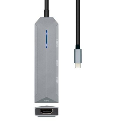 Docking USB Tipo-C Aisens ASUC-4P002-GR/ 1xHDMI/ 2xUSB/ 1xUSB Tipo-C PD/ Gris